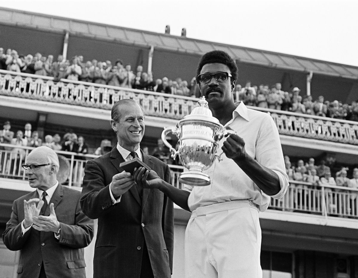 West Indies captain Clive Lloyd is presented with his winner’s medal, 1975. Patrick Eagar/Popperfoto/Getty Images. West Indies captain Clive Lloyd is presented with his winner’s medal, 1975. Patrick Eagar/Popperfoto/Getty Images.