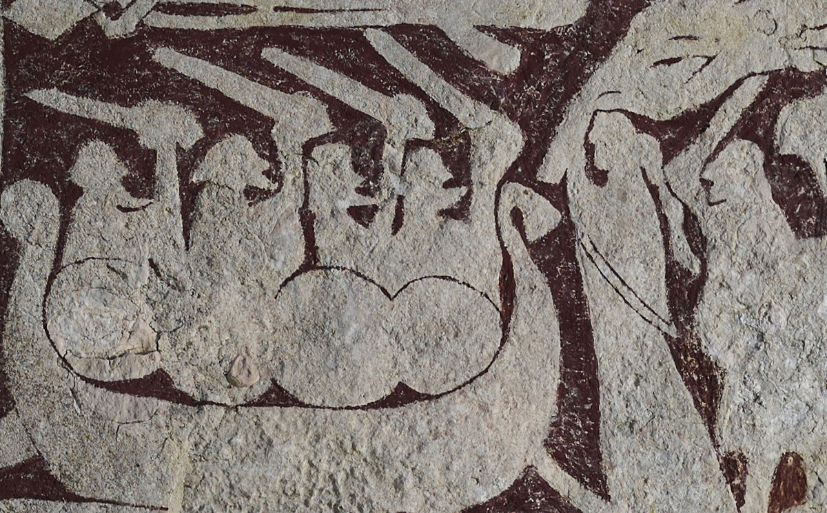 A Viking Age ship scene on the Lärbro Stora Hammars I picture stone, c. 8th-10th century. Gotlands Museum. Mike Ferguson (CC BY). A Viking Age ship scene on the Lärbro Stora Hammars I picture stone, c. 8th-10th century. Gotlands Museum. Mike Ferguson (CC BY).