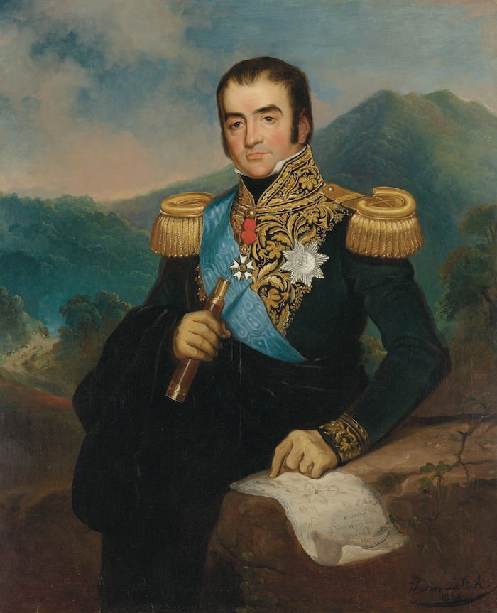 Posthumous portrait of Herman Willem Daendels, by Raden Saleh, 1838. Rijksmuseum. Public Domain.