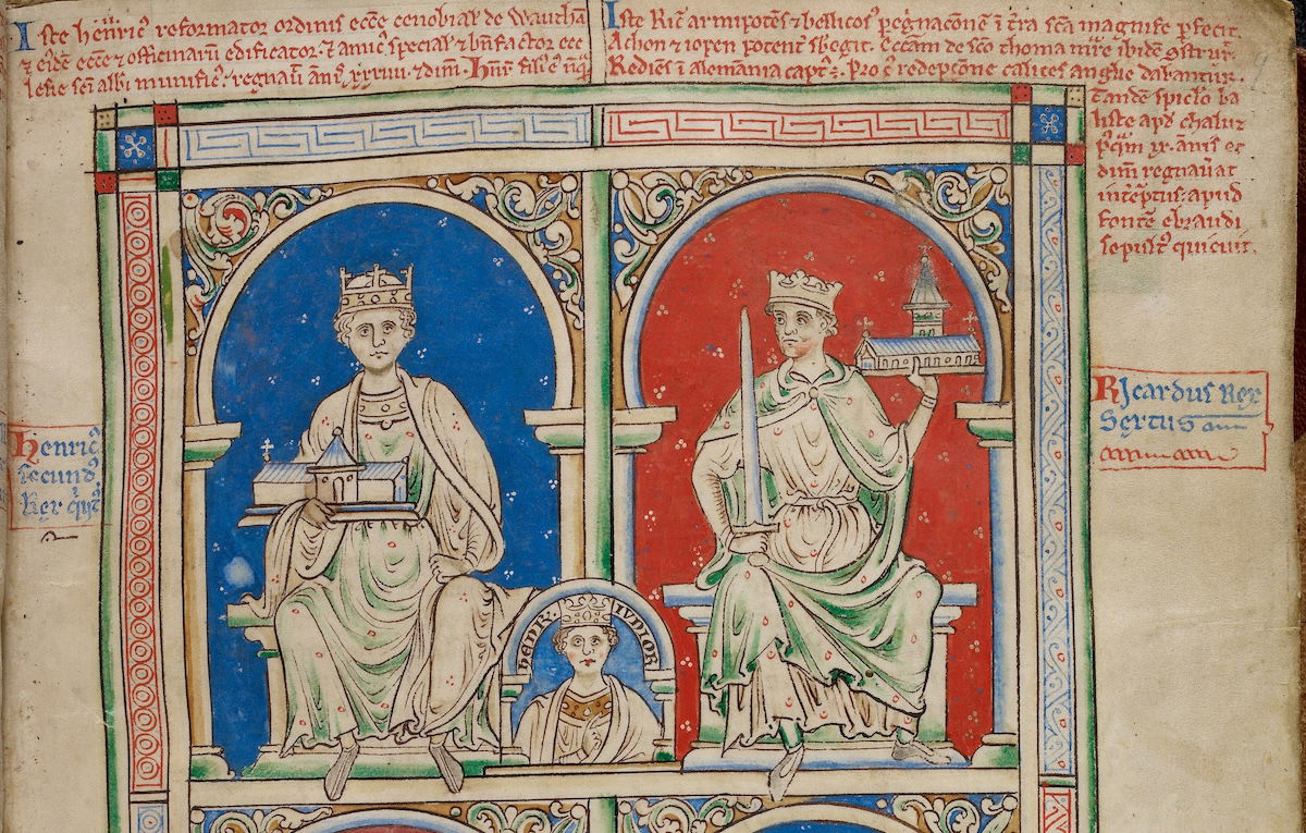 Henry II, Young Henry, and Richard I, from Historia Anglorum, 1250-59. British Library/Bridgeman Images. Henry II, Young Henry, and Richard I, from Historia Anglorum, 1250-59. British Library/Bridgeman Images.