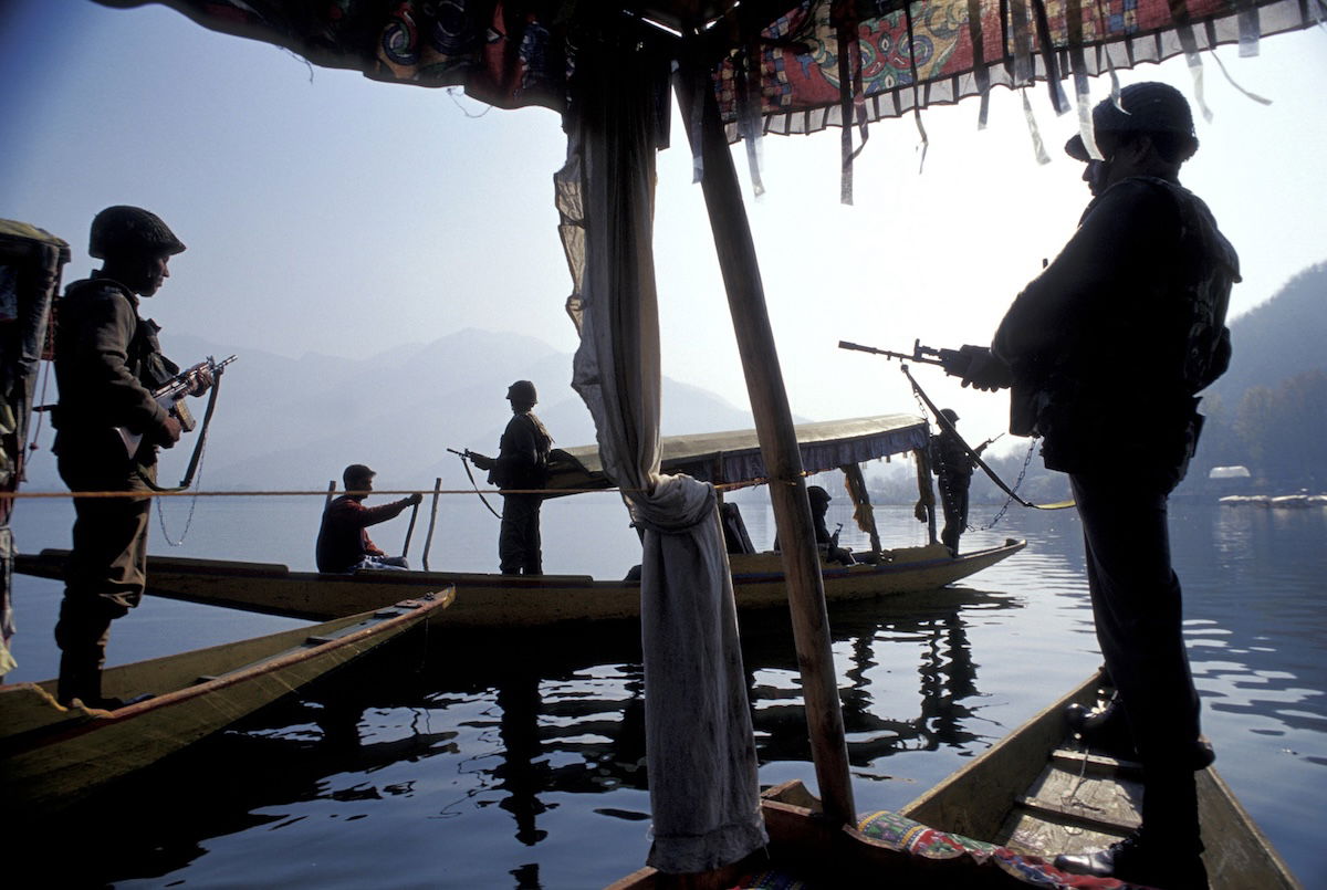 Indian security forces in Srinagar, Kashmir, 2009. Dinodia/Topfoto. Indian security forces in Srinagar, Kashmir, 2009. Dinodia/Topfoto.