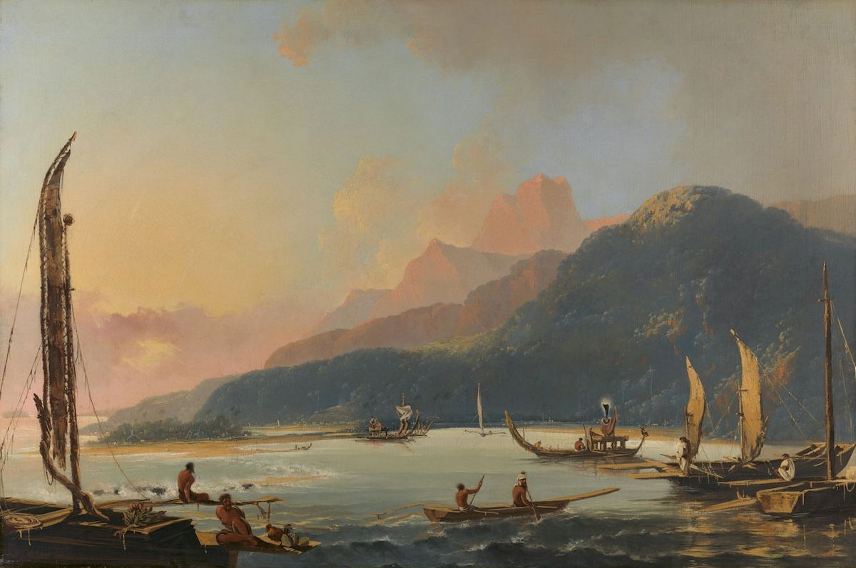A view of Matavie Bay in the island of Tahiti, by William Hodges, 1776. Yale Center for British Art, Paul Mellon Collection. Public Domain. A view of Matavie Bay in the island of Tahiti, by William Hodges, 1776. Yale Center for British Art, Paul Mellon Collection. Public Domain.